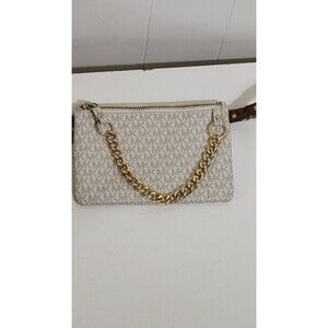MICHAEL KORS MK Logo White Vanilla Belly Waist Bag Pouch Fanny Pack Womens Xl